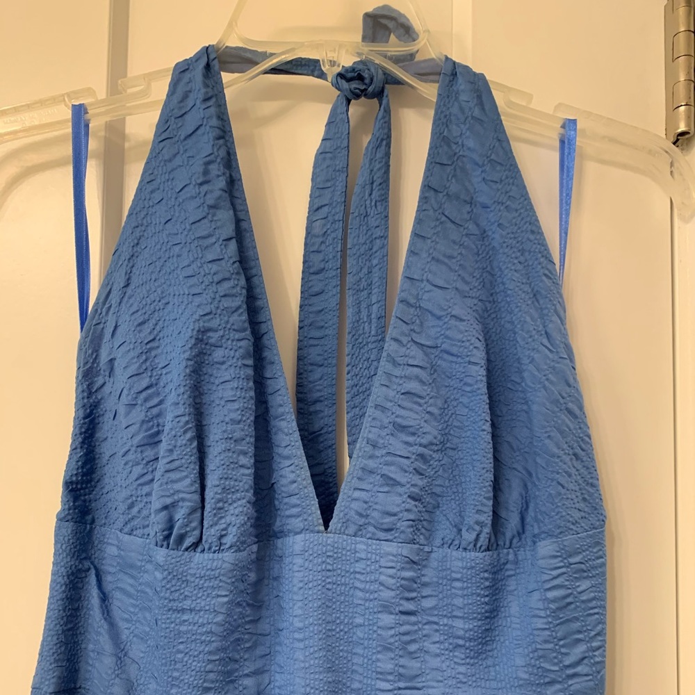 JCrew Seersucker Halter Dress